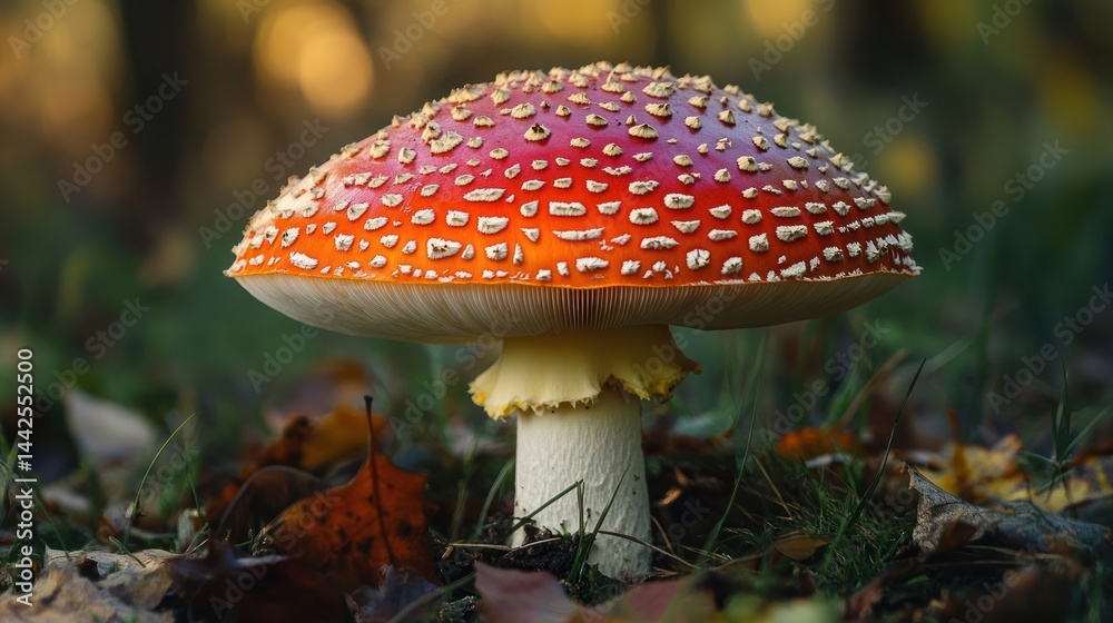 Fototapeta premium Beautiful fly agaric mushroom in a forest