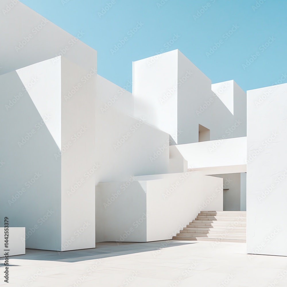Obraz premium Modern White Architecture Building