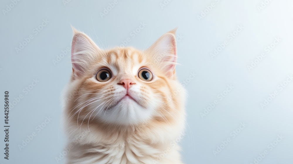 Cream Tabby Kitten Soft Fur, Close-up Studio Shot, High-Resolution Soft Lighting, Portrait View, Intrigued Expression, Simple Background, Warm Gentle Tones, Perfect for Pet Adoption Ads Cream Tabby Kitten Soft Fur, Close-up Studio Shot, High-Resolution Soft Lighting, Portrait View, Intrigued Expression, Simple Background, Warm Gentle Tones, Perfect for Pet Adoption Ads