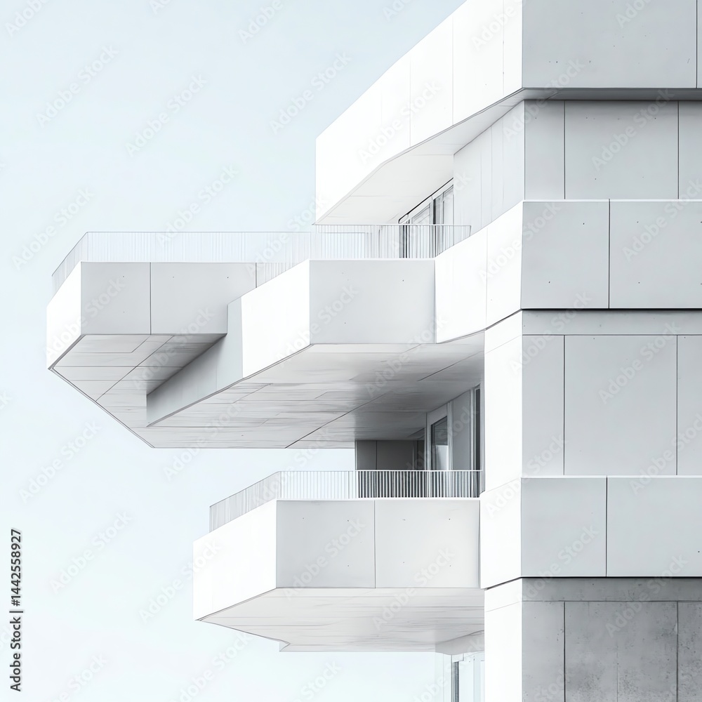 Obraz premium Modern White Building Architecture