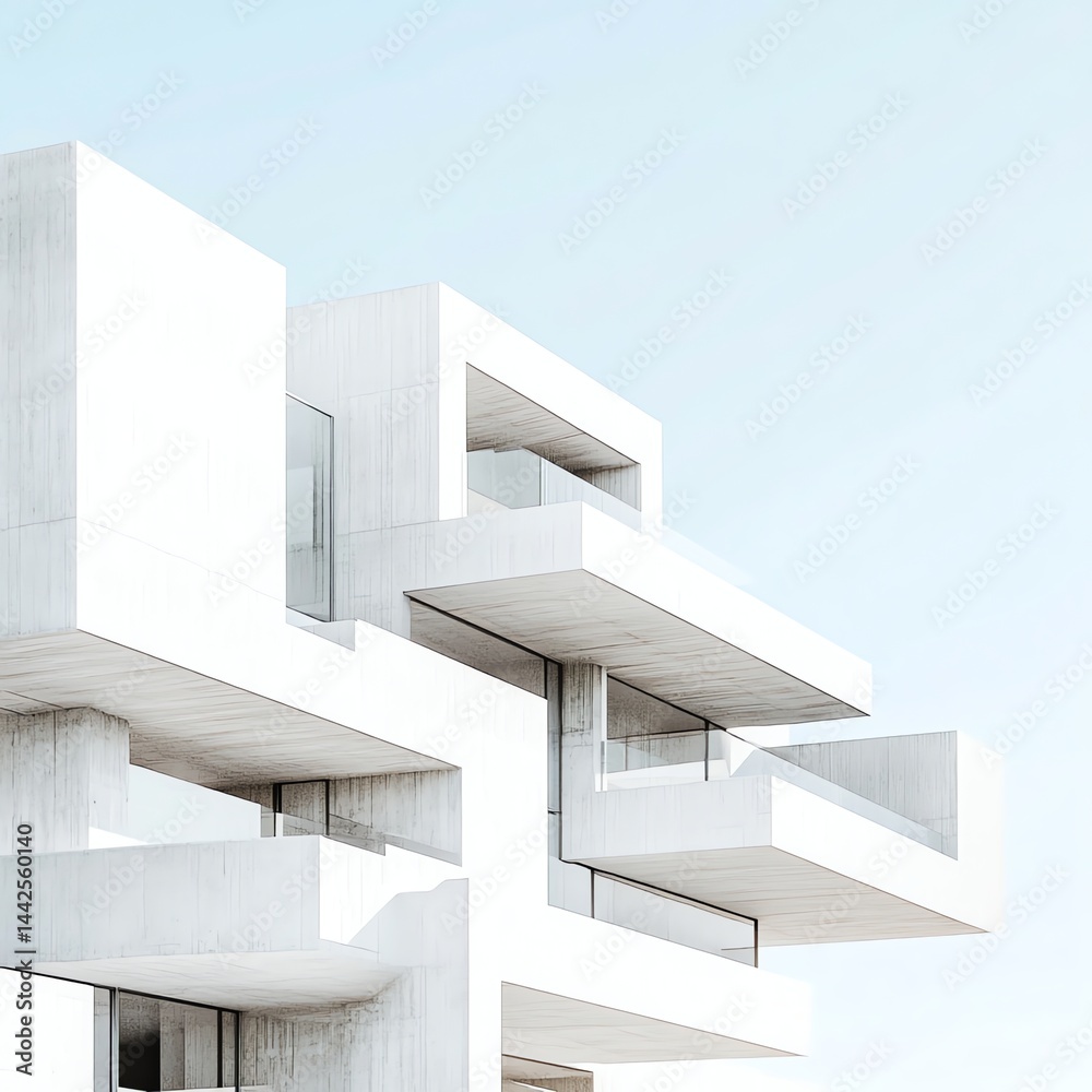 Fototapeta premium Modern White Building Architecture