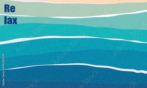 Summer horizontal minimalist poster, cover, card. Nature backgrounds with seascape. Banner, advertising design. Summer holidays, travel, vacation illustrations