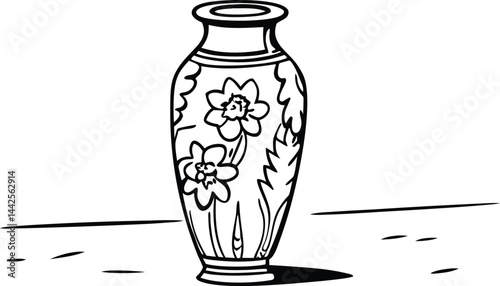 sketch of a glass vase