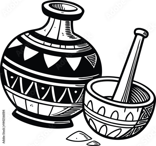hand drawn vector illustration of a cup of tea