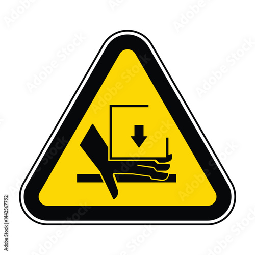 Hand Crush Force From Above Symbol Sign, Vector Illustration, Isolate On White Background Label .EPS10