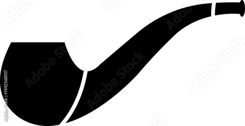 Tobacco pipes icon . Cigarette vector logo design Smoking Pipe silhouette isolated on transparent background Vintage old fashion addiction tool cigarette usually smoked by elderly people