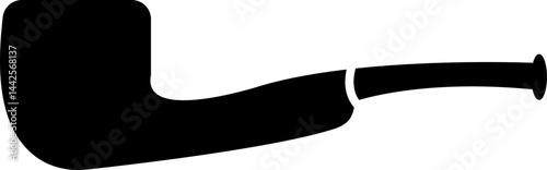 Tobacco pipes icon . Cigarette vector logo design Smoking Pipe silhouette isolated on transparent background Vintage old fashion addiction tool cigarette usually smoked by elderly people