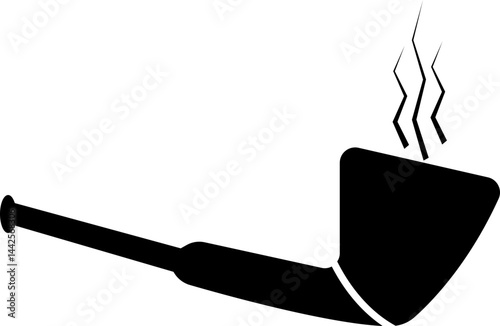 Tobacco pipes icon . Cigarette vector logo design Smoking Pipe silhouette isolated on transparent background Vintage old fashion addiction tool cigarette usually smoked by elderly people