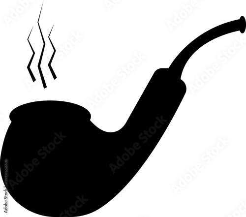 Tobacco pipes icon . Cigarette vector logo design Smoking Pipe silhouette isolated on transparent background Vintage old fashion addiction tool cigarette usually smoked by elderly people