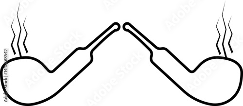 Tobacco pipes icon . Cigarette vector logo design Smoking Pipe silhouette isolated on transparent background Vintage old fashion addiction tool cigarette usually smoked by elderly people