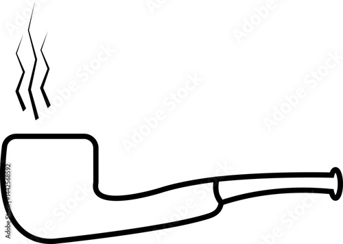 Tobacco pipes icon . Cigarette vector logo design Smoking Pipe silhouette isolated on transparent background Vintage old fashion addiction tool cigarette usually smoked by elderly people