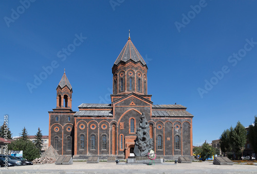 Obraz na płótnie Church of the Holy Saviour being reconstructed after the 1988 earthquake and the original dome suffered during the earthquake w salonie