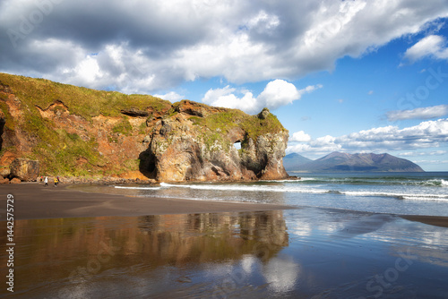 Russia, rocks in Kasatka Bay, Iturup Island, South Kuril Islands
