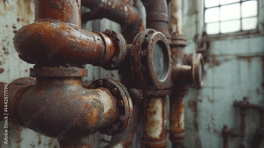 Rusty industrial pipes Rusty industrial pipes