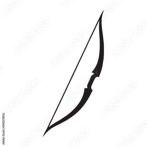 Lethal Longbow silhouette, simplicity meets precision – Longbow illustration – Minimalist Longbow vector – Weapon silhouette

