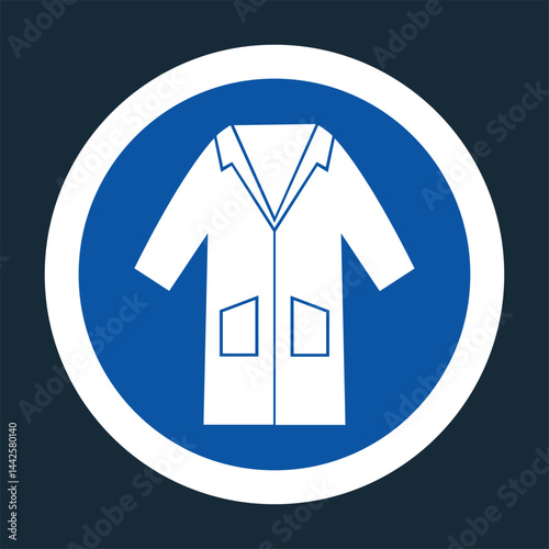 PPE Icon.Wear Smock Symbol Sign On black Background