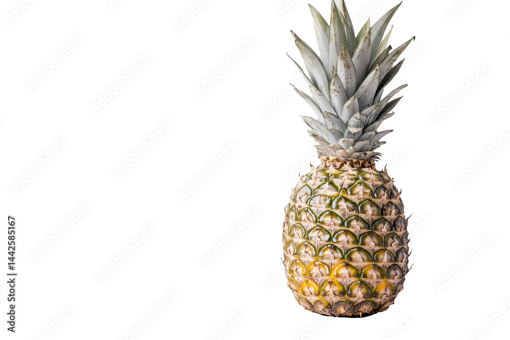 Isolated Whole Pineapple with Green Crown Isolated Whole Pineapple with Green Crown