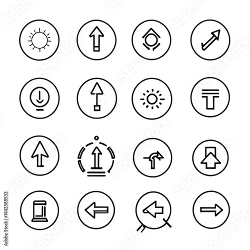 矢印と方向を示すアイコンセット｜Arrow and Direction Icon Set