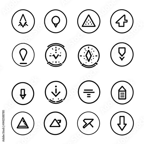 地図と位置情報を示すアイコンセット｜Map and Location Icon Set