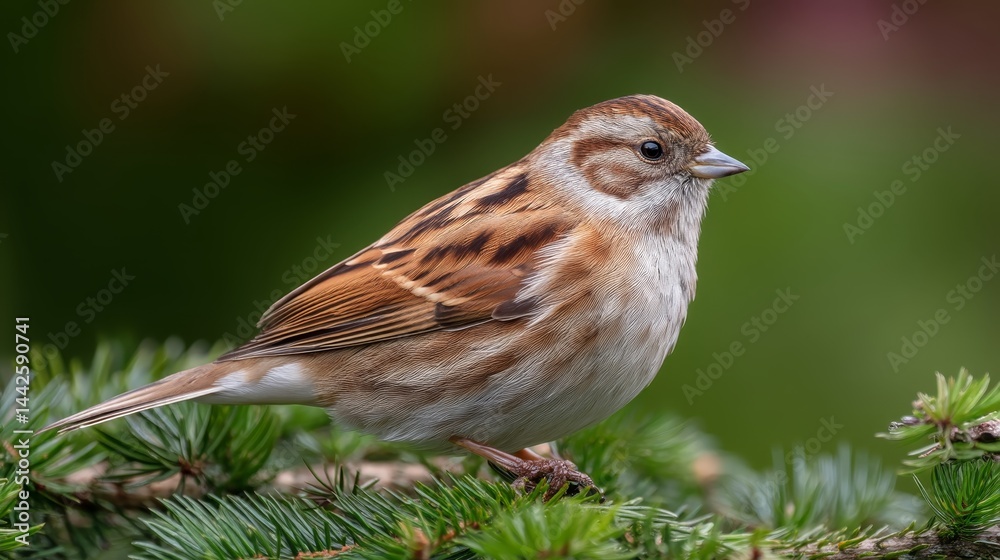 A small songbird perches delicately on a thin branch, surrounded by soft green foliage in a serene outdoor environment during daylight hours A small songbird perches delicately on a thin branch, surrounded by soft green foliage in a serene outdoor environment during daylight hours