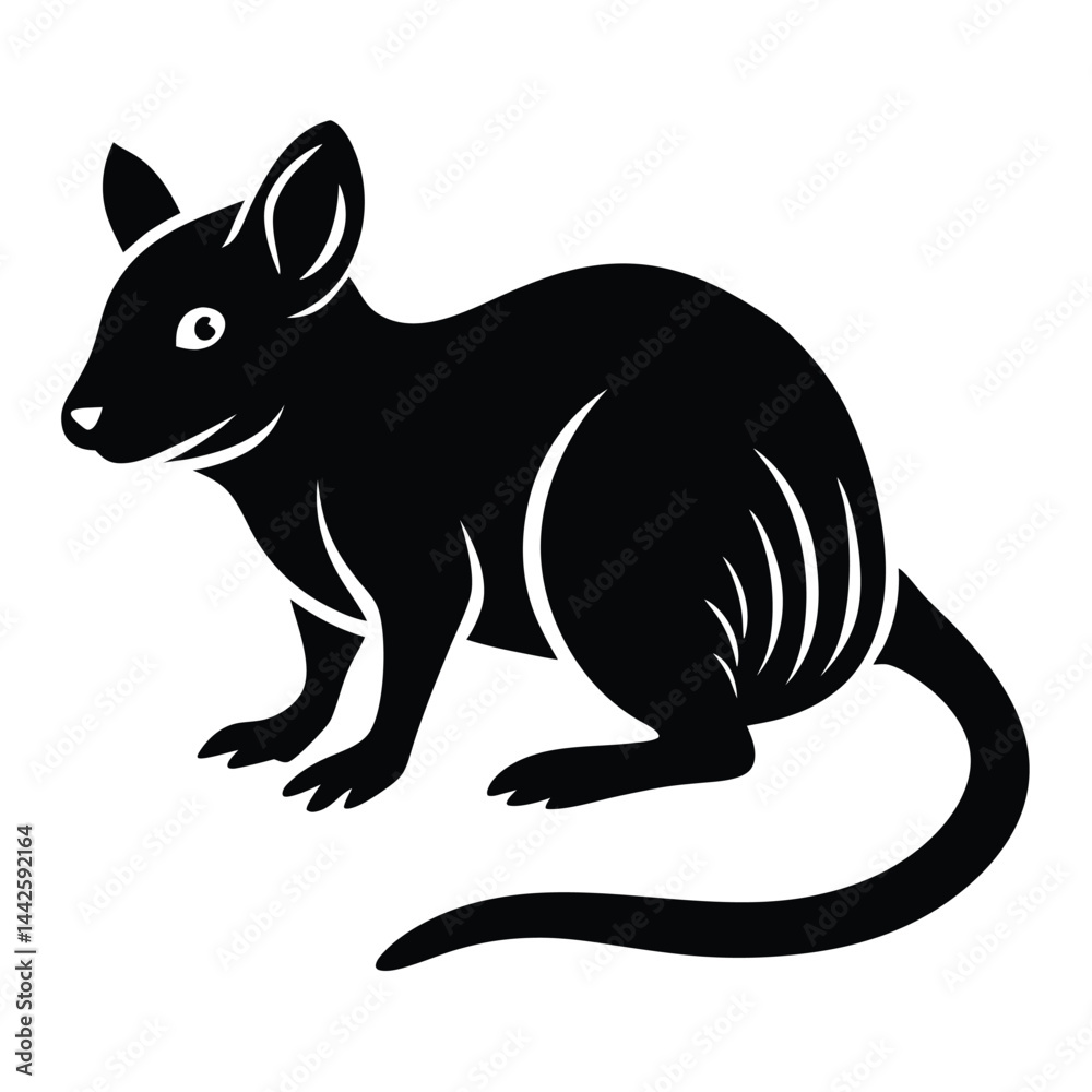 Obraz premium Armadillo Silhouette on white background