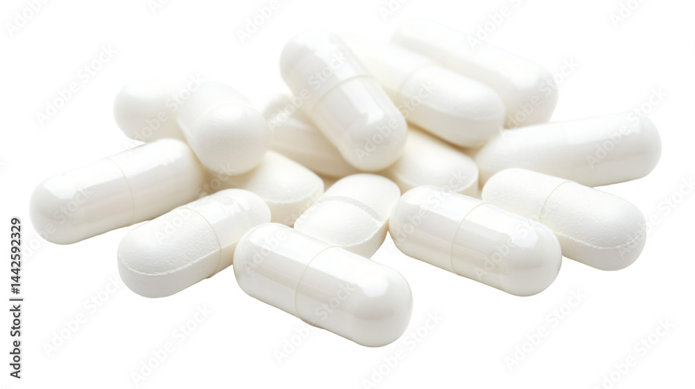 Medical Pills Isolated on White Background - Healthcare Pharmacy Concept Medical Pills Isolated on White Background - Healthcare Pharmacy Concept