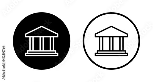 Bank icon logo design. Bank sign and symbol, museum, university