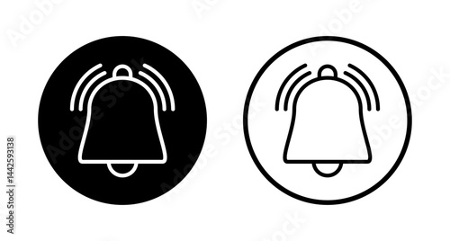 Bell icon logo design. Notification sign and symbol for web site design
