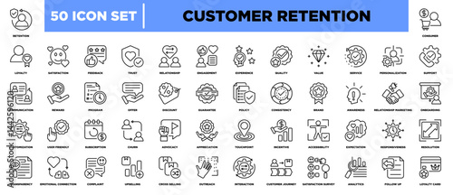 Customer Retention Iconset Outline