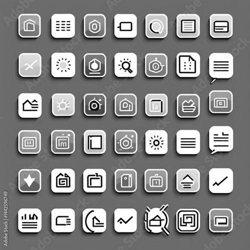 シンプルなビジネスと情報整理アイコンセット｜Simple Business and Info Organizing Icon Set