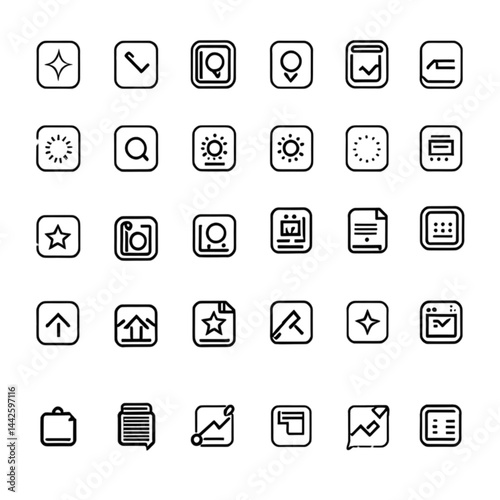 シンプルなビジネスと情報整理アイコンセット｜Simple Business and Info Organizing Icon Set