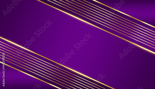 Abstract dark purple luxury modern diagonal lines gold background