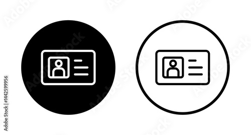 License icon logo design. ID card icon. driver license, staff identification card