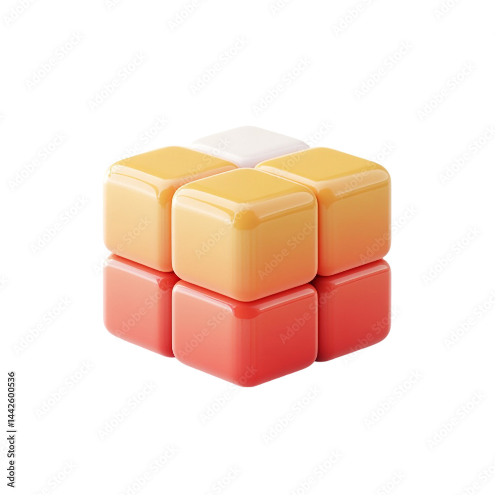 Obraz premium Colorful cubes forming a larger cube abstract design