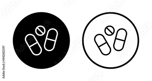 Pills icon logo design. capsule icon. Drug sign and symbol