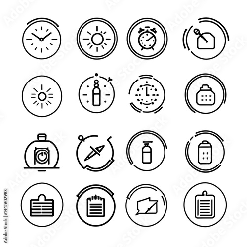 時間管理とスケジュールアイコンセット｜Time Management and Schedule Icon Set