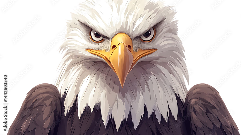 Obraz premium Majestic eagle with fierce expression.