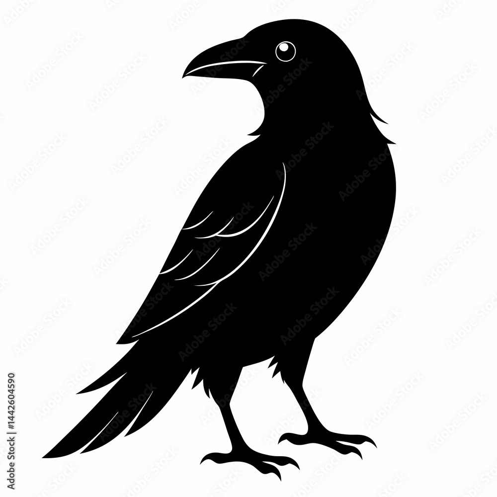 Fototapeta premium Flying Crow Silhouette Design