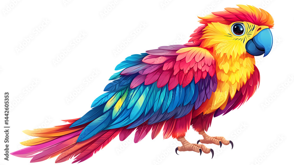 Fototapeta premium Vibrant parrot with colorful feathers.