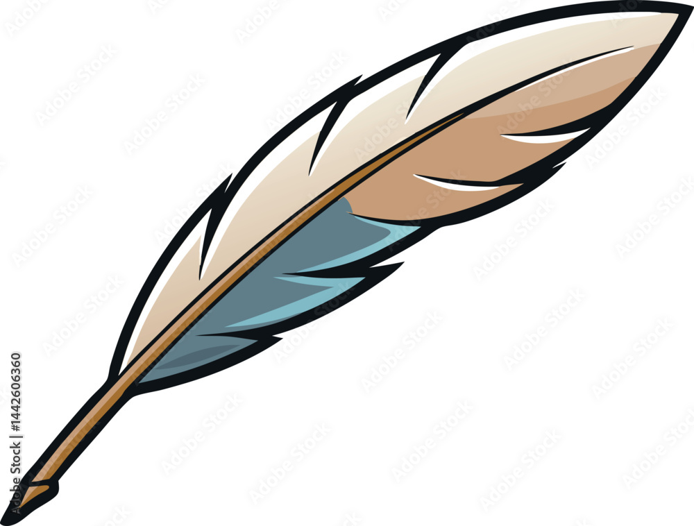 Fototapeta premium High-Quality Premium Feather Vector Illustration for Creative, Artistic, and Symbolic Design – Modern Minimalist Graphic Element