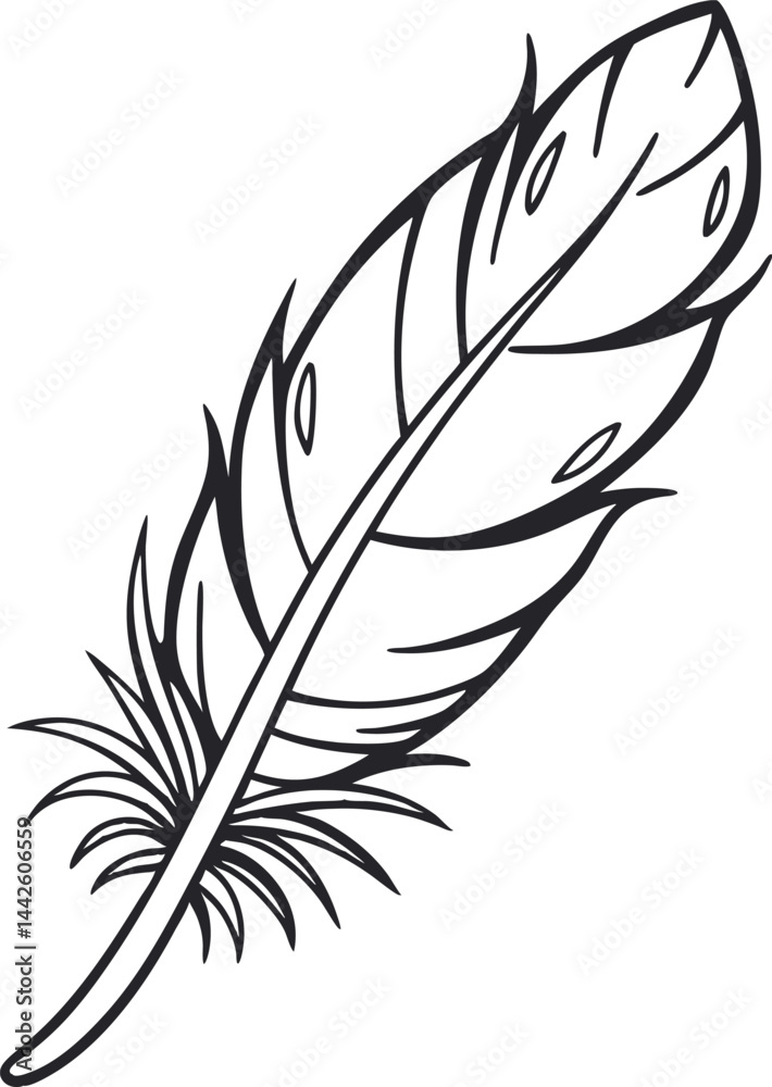 High-Quality Premium Feather Vector Illustration for Creative, Artistic, and Symbolic Design – Modern Minimalist Graphic Element High-Quality Premium Feather Vector Illustration for Creative, Artistic, and Symbolic Design – Modern Minimalist Graphic Element