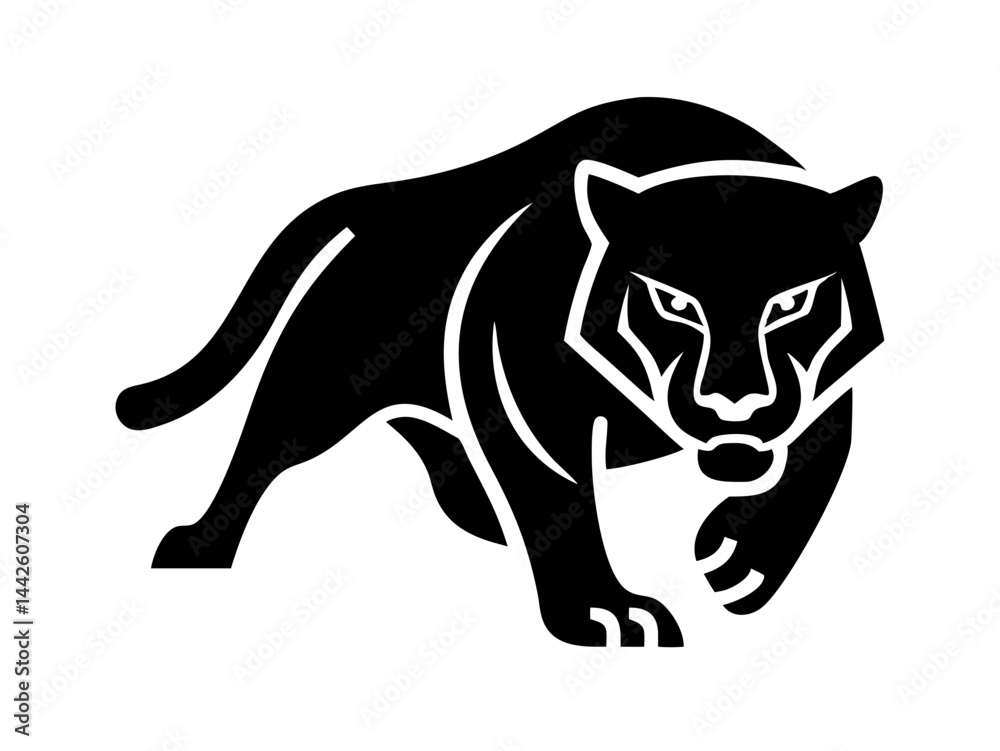Fototapeta premium Solid black background image for design purposes. A completely black image of black panther .