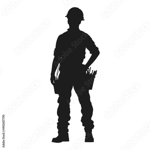 Worker Woman Silhouette with Belt