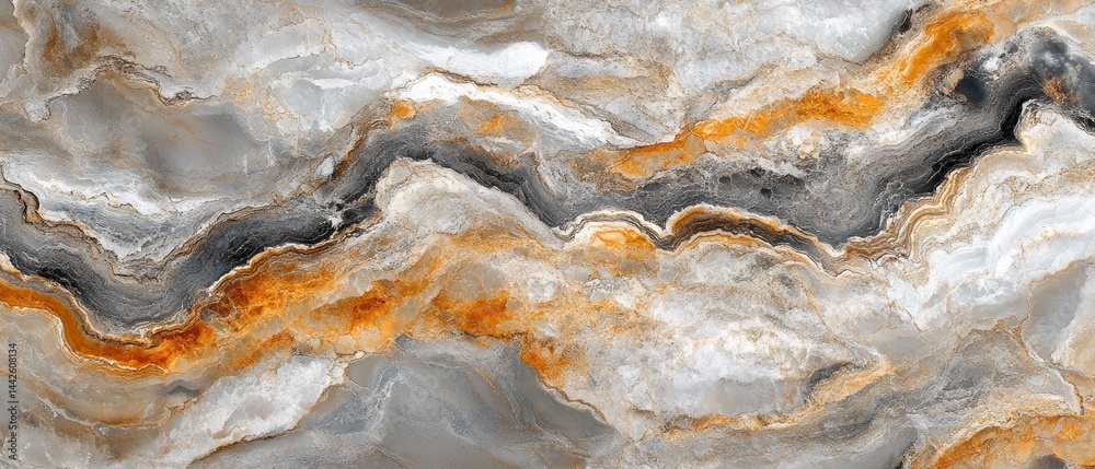 Fototapeta premium Abstract background with waves of orange, gray and white, great for art projects or creative banners.