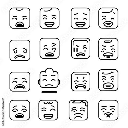 表情アイコンセット（悲しみと感情）｜Sadness and Emotion Icon Set