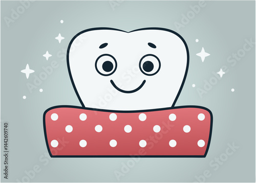Happy Cartoon Tooth with Gums