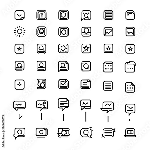 チャットとユーザーのインターフェースアイコン集｜Chat and User Interface Icon Collection