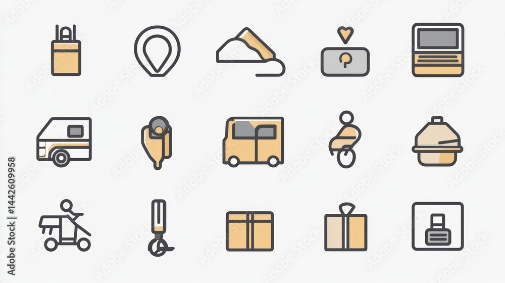 Delivery Icons Set - Flat Design Delivery Icons Set - Flat Design