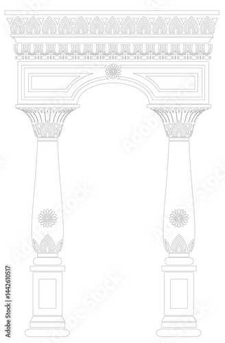 East Arch Contour Coloring Facade Template