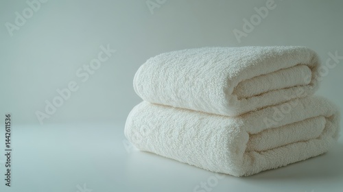 Two folded white terrycloth